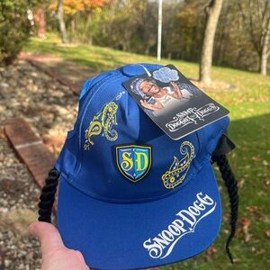 2 NWT Snoop Dogg pet Blue Cap hats with braids (you get 2!)